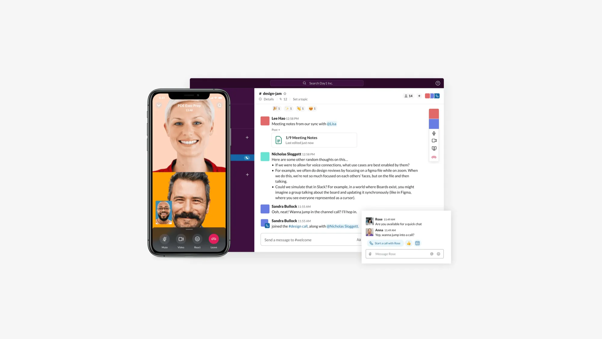 Slack Calls interface
